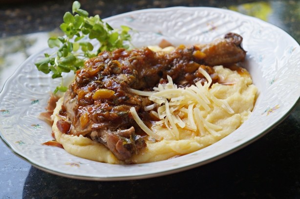 Frango com polenta