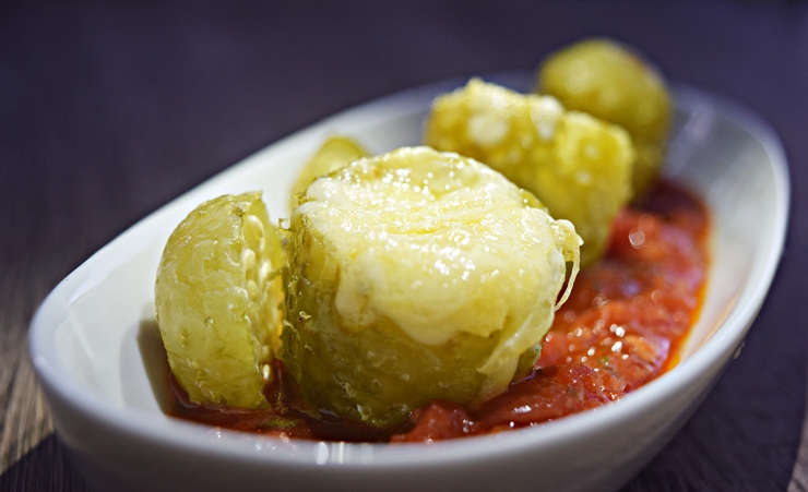 Maxixe recheado com queijo